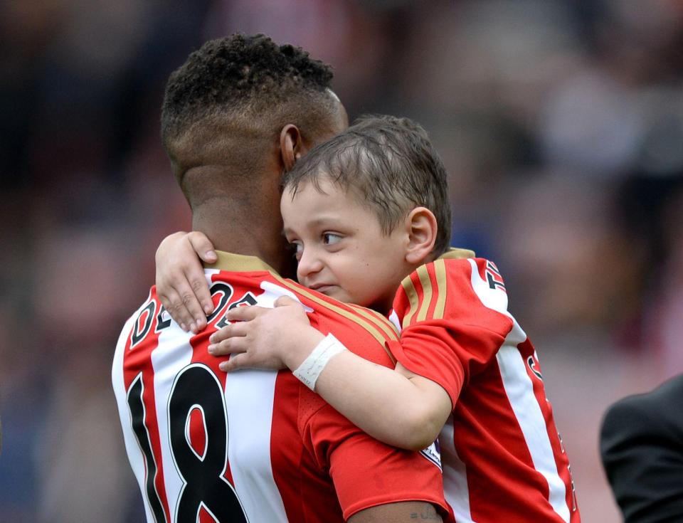 The six-year-old struck up a friendship with Sunderland player Jermain Defoe