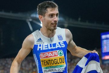 Ο Μίλτος Τεντόγλου μετά το τέλος του τελικού στο μήκος του Ευρωπαϊκού