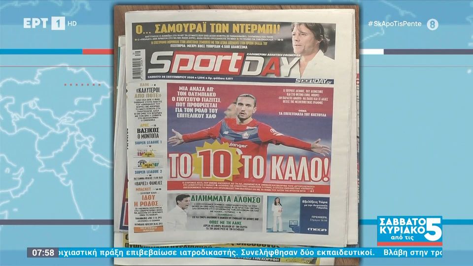 Τα πρωτοσέλιδα των αθλητικών εφημερίδων (video)